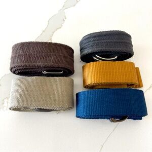 5 canvas belts made of 100% polyester